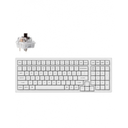 Геймърска Механична клавиатура Keychron K4 Pro White Hot-Swappable Full-Size K Pro Brown Switch White LED