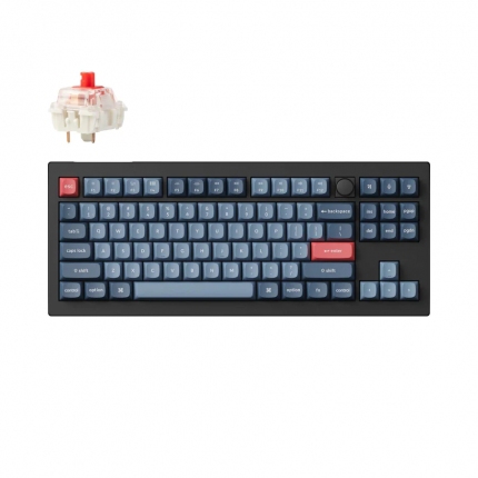 Геймърска Механична клавиатура Keychron V3 Max QMK, Carbon Black, Gateron Jupiter Red Switch, RGB Backlight