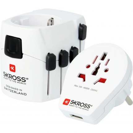 Адаптер SKROSS PRO USB, 1.302539, World, Бял