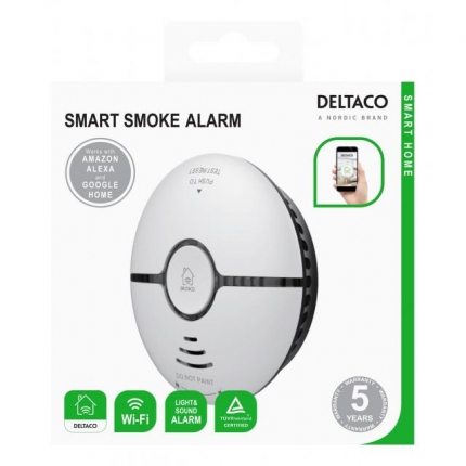 Детектор за дим DELTACO SH-WS03, SMART HOME, Бял