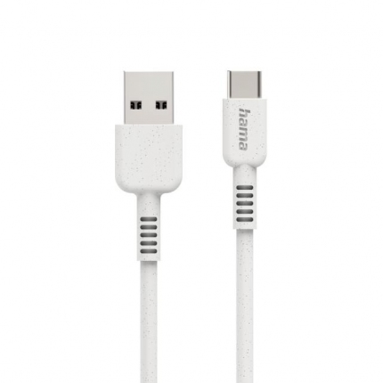 Кабел за зареждане HAMA "Eco", USB-A - USB-C, 1 м, бял