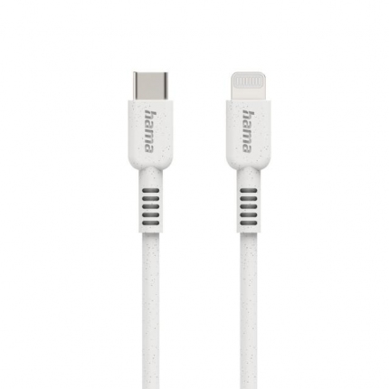 Кабел за зареждане HAMA "Eco", USB-C - Lightning, 1 м, бял