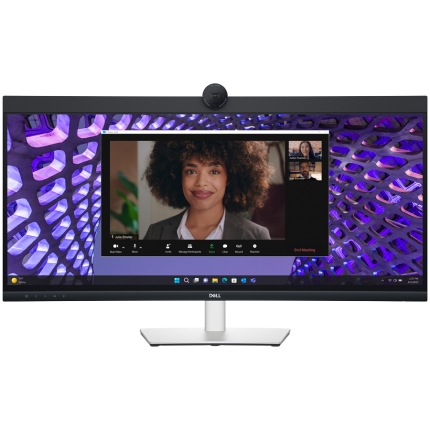 Monitor LED Dell P3424WEB Curved Video Conferencing 34", 3440x1440 WQHD, IPS Antiglare, 21:9, 1000:1, 300 cd/m2, 8ms/5ms, 178/178, DP, HDMI, 2xUSB-C (DP/PD), USB-B, 2xUSB 3.2, RJ-45, 2x5W Speakers, Cam, Mic, Tilt, Swivel, Height Adjust, 3Y