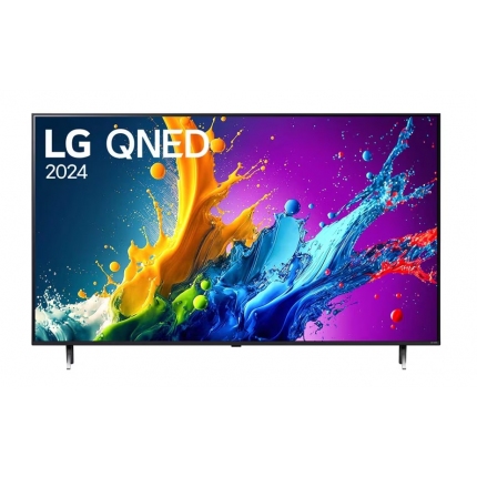 LG 43QNED80T3A, 43" 4K QNED HDR Smart TV, 3840x2160, DVB-T2/C/S2, Alpha 5 AI 4K Gen7, HDR 10 PRO, webOS 24 ThinQ, 4K Upscaling, WiFi 5, Voice Controll, Bluetooth 5.1, AirPlay 2, LAN, CI, HDMI, SPDIF, 2 pole Stand , Titan