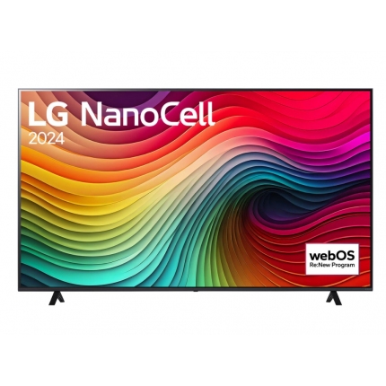 LG 75NANO81T3A, 75" 4K HDR Smart Nano Cell TV, 3840x2160, DVB-T2/C/S2, AI Alpha 5 Gen7, HDR 10 PRO, webOS 24, ThinQ AI, WiFi, Clear Voice, AI Upscaling, Bluetooth, Hdmi, CI, LAN, AirPlay2, SPDIF, 2 Pole stand, Silver