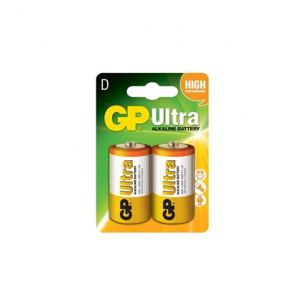 Алкална батерия GP ULTRA LR20 /2 бр. в опаковка/ 1.5V GP-BA-13AU21-SB2