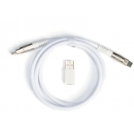 Кабел за клавиатура Keychron Double-Sleeved Geek USB-C - USB-C, White