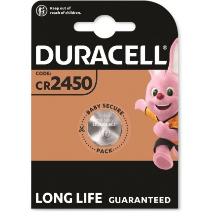 Бутонна батерия литиева DURACELL CR2450, 3V,  1 бр. в блистер, цена за 1 бр.