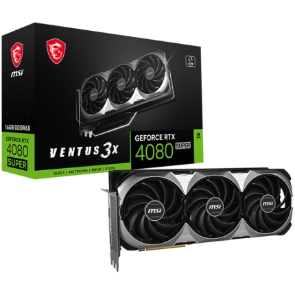 MSI Video Card Nvidia GeForce RTX 4080 SUPER 16G VENTUS 3X, 16GB GDDR6X/256bit, PCI Express Gen 4, 2xDP, 2x HDMI, RECOMMENDED PSU 750W