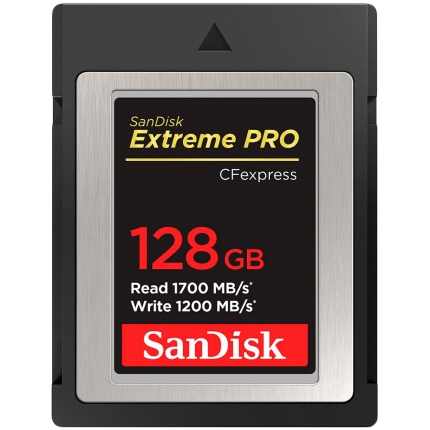 SanDisk Extreme PRO CFexpress Card Type B, 128GB, 1700MB/s Read, 1200MB/s Write, EAN: 619659180805