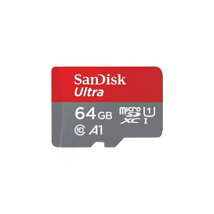 SanDisk Ultra microSDXC 64GB + SD Adapter 140MB/s  A1 Class 10 UHS-I - Imaging Packaging, EAN: 619659200039