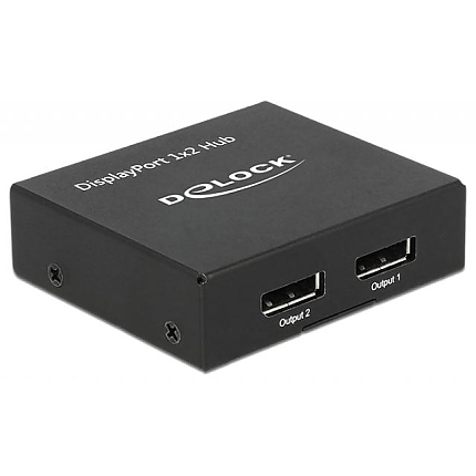 Сплитер DeLock, DisplayPort 1.2 Splitter 1 x DisplayPort in - 2 x DisplayPort out 4K