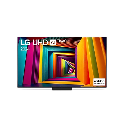 LG 65UT91003LA, 65" 4K UltraHD TV 4K (3840 x 2160), DVB-T2/C/S2, webOS 24 Smart TV, ThinQ AI, Alpha 5 AI 4K Gen7, WiFi, HDR10 pro, HLG, ALLM/HGiG, AI Upscaling, AI Sound(Virtual 9.1.2 Up-mix), AirPlay, Quick Card, HDMI eARC, CI, LAN, USB, Bluetooth, Cres