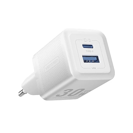 Vention зарядно за стена Charger Wall GaN - QC3.0 + Power Distribution Type-C 30W - FEQW0-EU