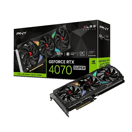 PNY GeForce RTX 4070 Super 12GB GDDR6X XLR8 Gaming VERTO Triple Fan OC