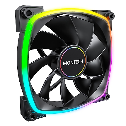 Montech вентилатор RX140 PWM, REVERSE Fan, 140mm, ARGB, Black