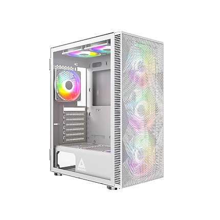 Montech кутия X3 MESH, Mid-tower Case, TG, 6 fixed RGB Fans, White