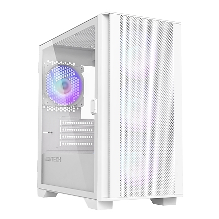 Montech кутия AIR 100 ARGB, Micro ATX Case, TG, 4x120mm ARGB Fans, White