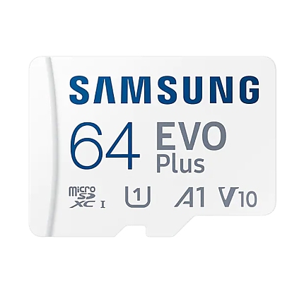 Samsung 64GB micro SD Card EVO Plus with Adapter, Class10, Transfer Speed up to 160MB/s