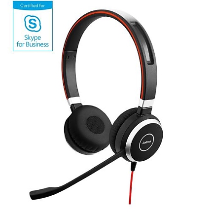 JABRA EVOLVE 40 MS Stereo USB Headband, Noise cancelling, USB and 3.5 jack connectivity, with mute-button and volume control on the cord, Busylight , Discret boomarm, Microsoft optimized