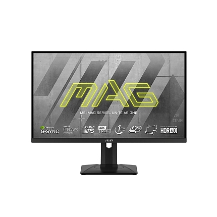 MSI MAG 274UPF, 27", Rapid IPS, 144Hz, 1ms, UHD 3840x2160, Flat, HDR 400, AI Vision, G-sync compatible, PIP, PBP, 400 nits, 1000:1, 100M:1, 1x DP(1.4a), 2x HDMI (2.1), 1x Type-C (DP alt. PD 65W), USB HUB, Adj.Stand 130mm, Tilt, Swivel, Pivot, VESA