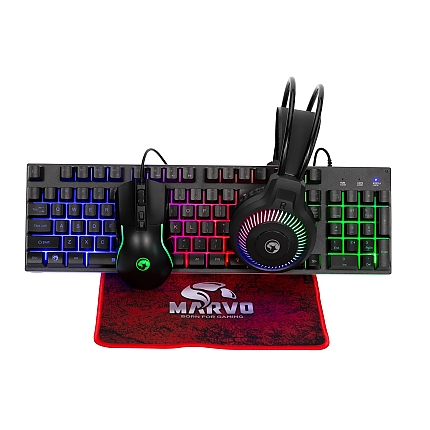 Marvo Геймърски комплект Gaming COMBO Loot 40 CM416 4-in-1 - Keyboard, Headset, Mouse, Mousepad - MARVO-CM416