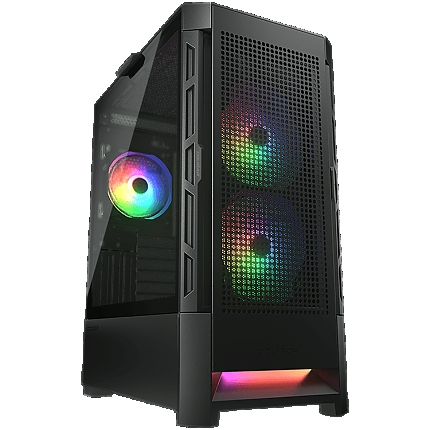 COUGAR | Duoface RGB Black | PC Case | Mid Tower / Airflow Front Panel / 2 x 140mm & 1x 120mm ARGB Fans incl. / TG Left Panel