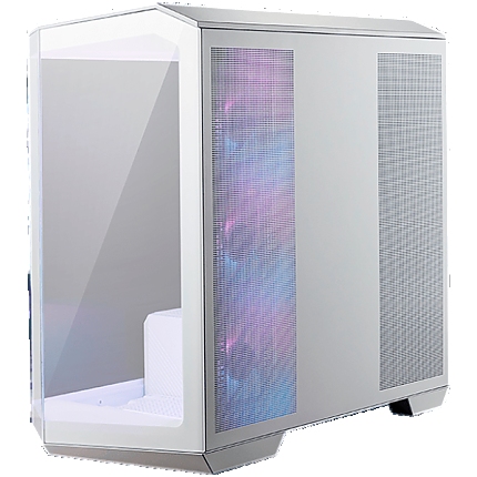 MSI MAG PANO M100R PZ WHITE, Micro - ATX Tower, M-ATX(Back-connect supported) / ITX, 1x USB 3.2 Gen 1 Type-A, 1xUSB 3.2 Gen2x2 Type- C, 1x Audio/1x Mic, LED Switch Loop Button, Power Button, 4x 120mm ARGB Fans, 270-degree panoramic tempered glass