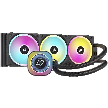 CORSAIR iCUE LINK H150i LCD AIO, 360mm Radiator, Liquid CPU Cooler, 397mm x 120mm x 27mm radiator, EAN: 0840006665908