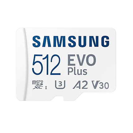 Samsung 512GB micro SD Card EVO Plus with Adapter, Class10, Transfer Speed up to 130MB/s