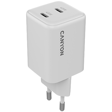 CANYON charger CU45AC GaN 45W 2xPD EU White