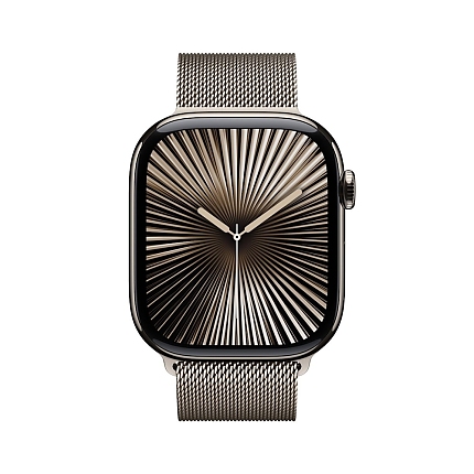 Apple Watch S10 Cellular 42mm Natural Titanium Case with Natural Milanese Loop