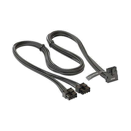 Seasonic модулен кабел Modding Cable 600W Black 90 degree - PCIe 5.0 12VHPWR - SS-2x8P-90-12V-2x6-600-BK