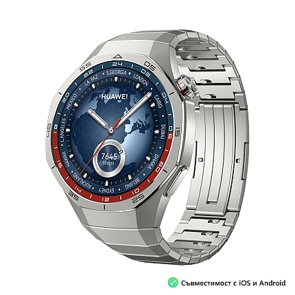 Huawei Watch GT5 Pro Vili-B29M, 1.43", Amoled, 466x466, PPI 326, BT5.2, BLE/BR/EDR, 524mAh, 40-meter free diving, HUAWEI TruSense System, ECG analysis, Battery life up to 14 days, Compatible with iOS and Android devices, Titanium