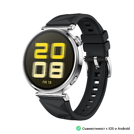 Huawei Watch GT5 Jana-B19F, 1.32", Amoled 466x466 PPI 352, , BT5.2 BLE/BR/EDR, 5ATM, 524mAh, Screenshot sharing, support message input, message notifications, Battery life up to 7 days, Compatible with iOS and Android devices, Black Fluoroelastomer