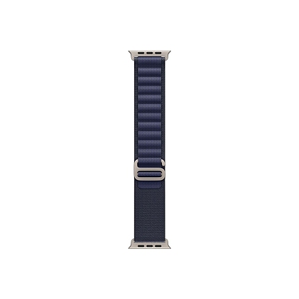 Apple Watch 49mm Loop: Navy Alpine Loop - Small - Natural Titanium Finish