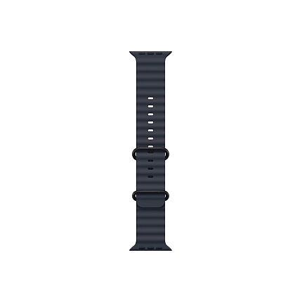 Apple Watch 49mm Band: Navy Ocean Band - Natural Titanium Finish