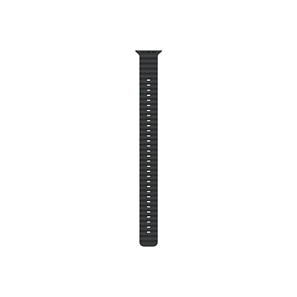 Apple Watch 49mm Band: Black Ocean Band Extension - Natural Titanium Finish