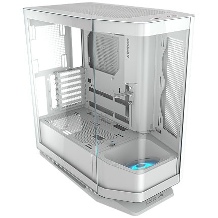 COUGAR | FV270 White | PC Case | Mid tower / Tempered, Curved Glass Perimeter / Quick Detachable Air Filters / Up to 9 Fans (1x120mm RGB Preinstalled) / White