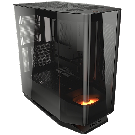 COUGAR | FV270 Black | PC Case | Mid tower / Tempered, Curved Glass Perimeter / Quick Detachable Air Filters / Up to 9 Fans (1x120mm RGB Preinstalled) / Black