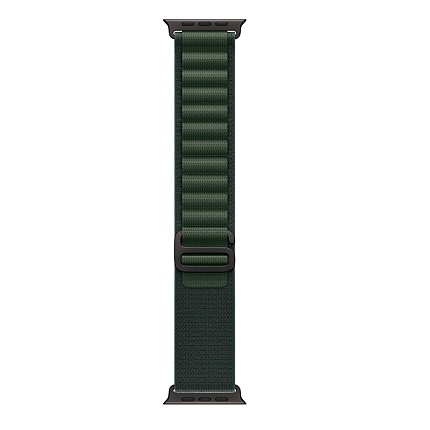 Apple Watch 49mm Loop: Dark Green Alpine Loop - Small - Black Titanium Finish