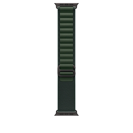 Apple Watch 49mm Loop: Dark Green Alpine Loop - Medium - Black Titanium Finish