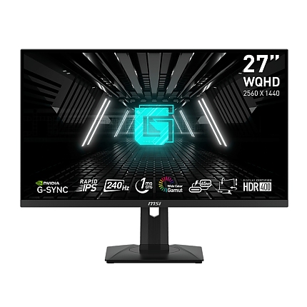 MSI G274QPX, 27", 240Hz, 1ms, Rapid IPS, 2560x1440, G-Sync Compatible, Gaming OSD, Mystic Light, 98% DCI-P3, AG, USB hub, 400 nits, 1000:1, DCR 100M:1, DP(1.4a), 2xHDMI(2.0b), 1xTypeC DP alt. w/PD (65W), Heigh Adj., VESA, 9S6-3CC29H-040