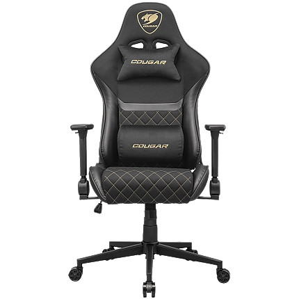 COUGAR Gaming chair Armor One V2 Gold F, Breathable PVC Leather, Classic high-back design, Adjustable Design, 4D Folding Armrests, Recliner system 90°~155°