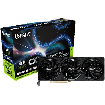 Palit GeForce RTX 4080 SUPER Infinity 3 OC, 16GB GDDR6X, 256 bit, 1x HDMI 2.1a, 3x DP 1.4a, 3 Fan, 1x 16-pin power connector, PCI-E 4.0, 294 x 116 x 49.5 mm, recommended PSU 850W, NED408SS19T2-1032S