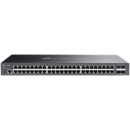 TP-Link SG3452 Omada 48-Port Gigabit L2+ Managed Switch with 4 SFP Slots, 48× Gigabit RJ45 ports and 4× Gigabit SFP slots, Static Routing, VLAN, ACL, QoS, IGMP Snooping, ERPS, Zero-TouchProvisioning, Omada APP