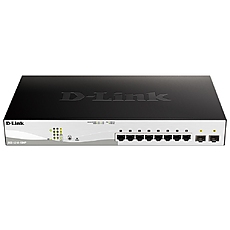 D-Link 10-Port Gigabit PoE+ Smart Switch inc. 2 SFP Ports POE budget 130W