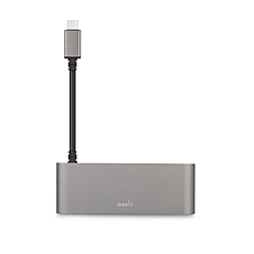 Moshi USB-C Multimedia Adapter, HDMI, Dual USB 3.0, SD Card, Gray