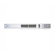 Комутатор Ubiquiti US-24, 24-портов Gbit, 2xSFP слота, управляем, рак монтаж 1U