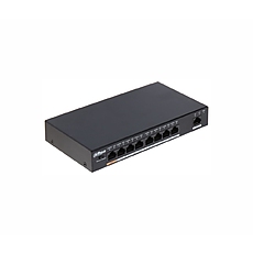 Комутатор Dahua PFS3009-8ET-96, 8xFE PoE+1FE, Hi-PoE, неуправляем, 96W